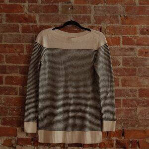 Women's Black/White Striped Sweater